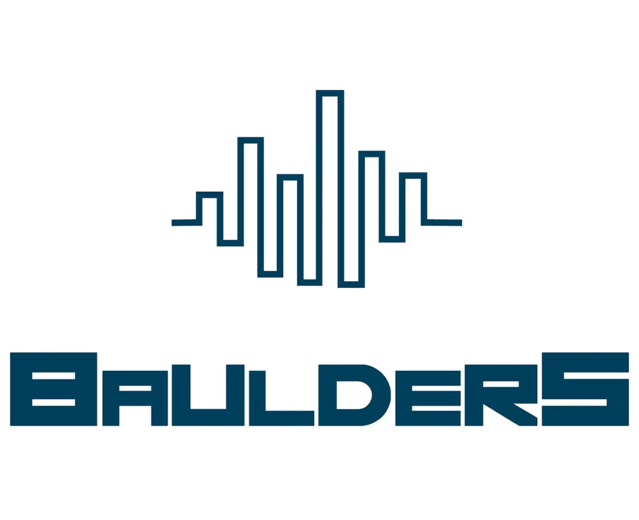 Baulders 徽标的名称上方带有风格化竖条图案。