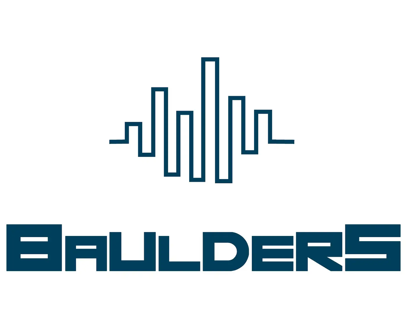 Baulders 徽标的名称上方带有风格化竖条图案。