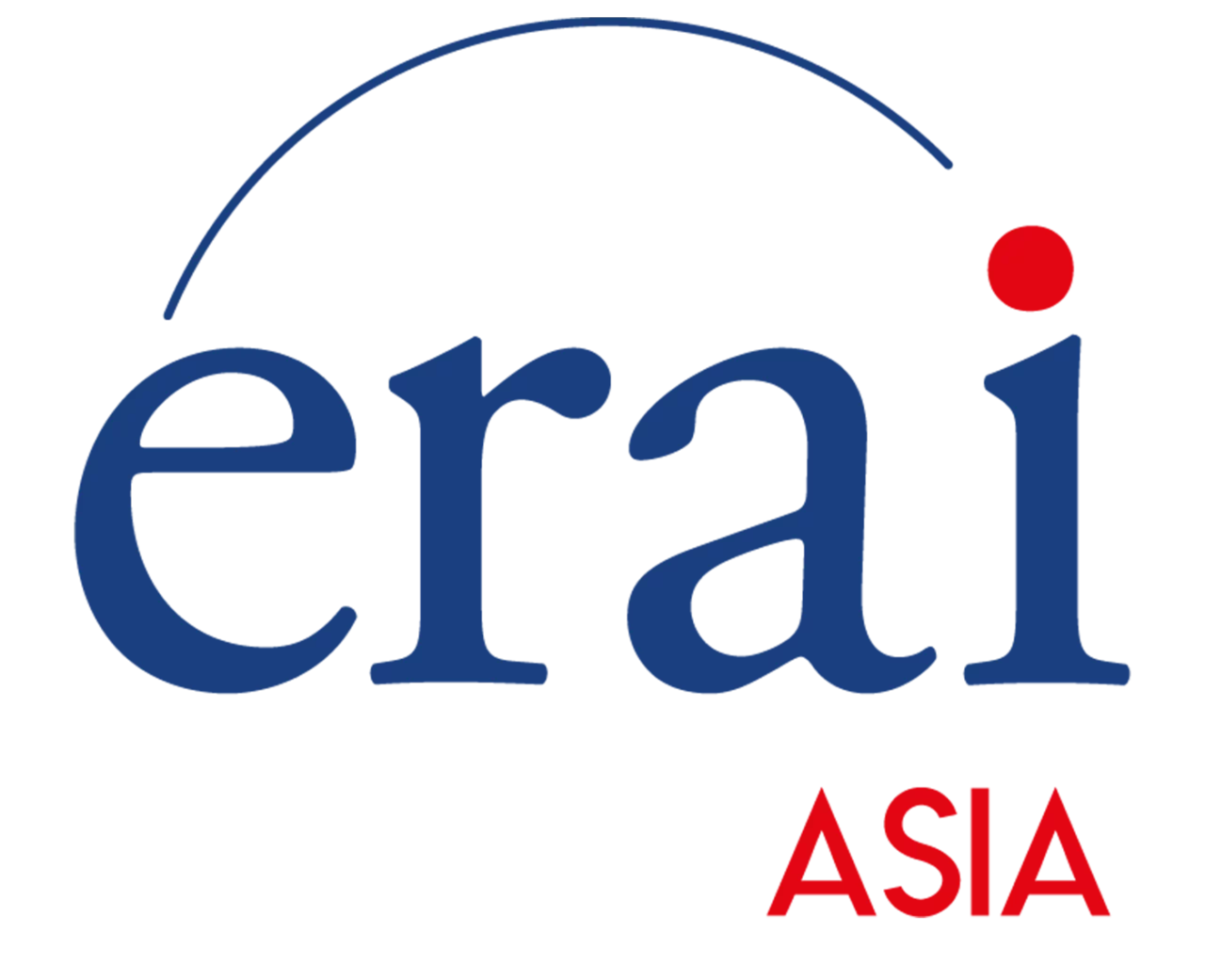 Logo stylisé d'ERAI Asia représentant des formes épurées en bleu et rouge, évoquant une modernité professionnelle et un dynamisme.